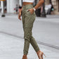 Chique Hoge Taille Cargo Broek met Zakken en Knopen