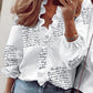 Chique Elegantie: V-Hals Blouse met Ruches en Plooien