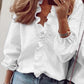 Chique Elegantie: V-Hals Blouse met Ruches en Plooien