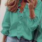 Chique Elegantie: V-Hals Blouse met Ruches en Plooien