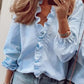 Chique Elegantie: V-Hals Blouse met Ruches en Plooien