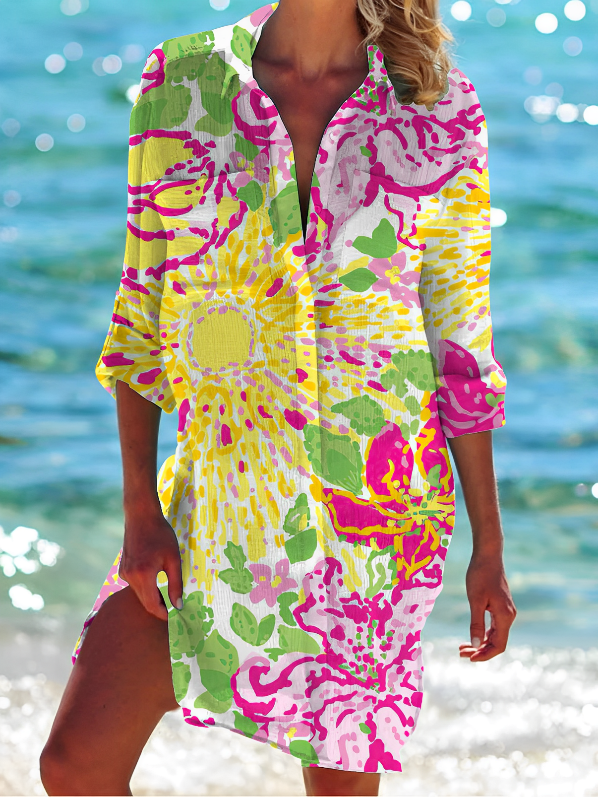 Lichtblauwe Button-down Blouse - Shaila