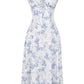 Gebloemde bustierjurk met halfhoge taille