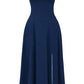 Gebloemde bustierjurk met halfhoge taille