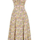 Gebloemde bustierjurk met halfhoge taille
