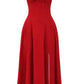 Gebloemde bustierjurk met halfhoge taille
