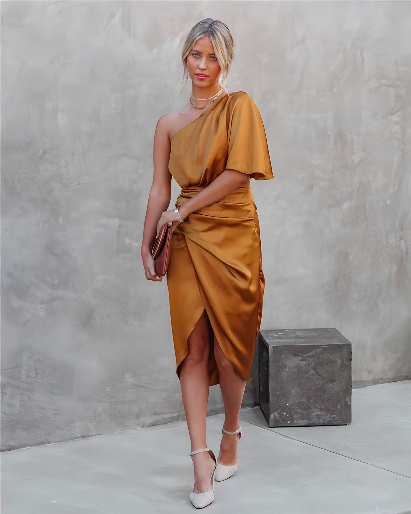 Tialda - Elegante Oranje Jurk