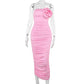 Dilia - Strapless Geplooide Jurk