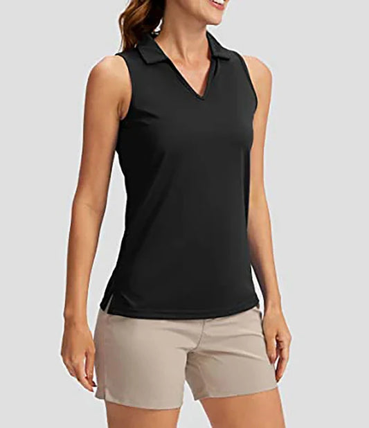 Klarissa - Zwarte Tennis Polo Tanktop