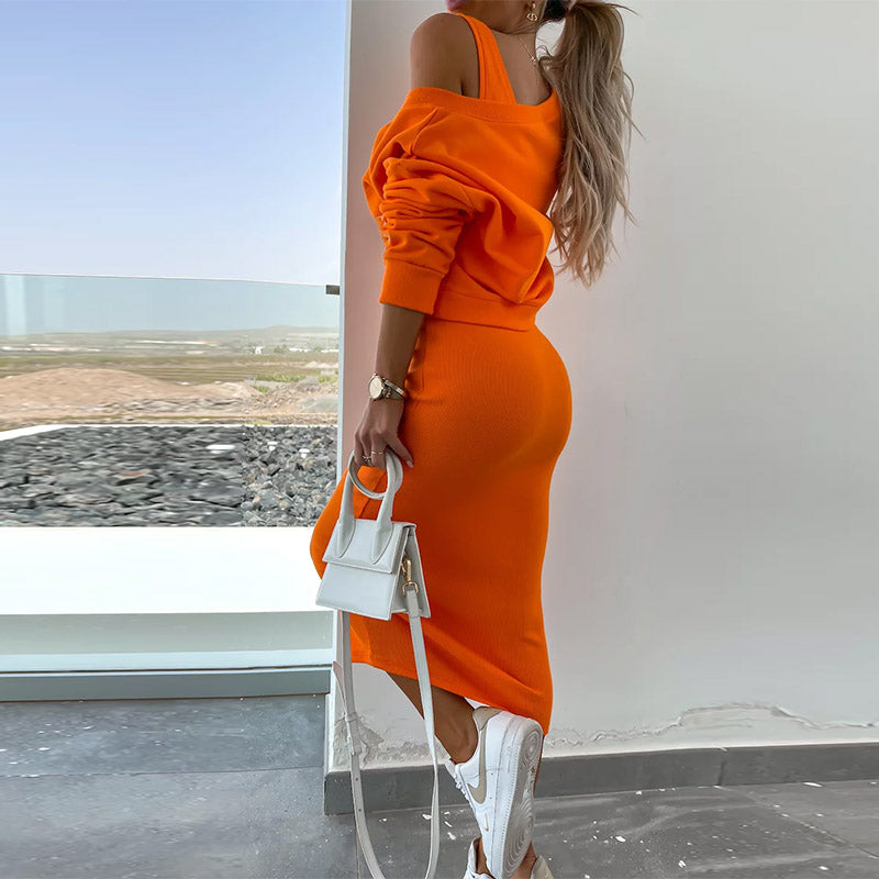 Elize - Oranje Tweedelige Set