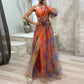 Gieneke - Elegante Oranje Jurk