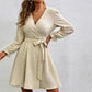 Beige V-Hals Wikkeljurk - Louise