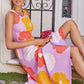 Lila - Lange Jurk met Paarse Bloemenprint