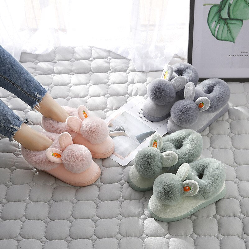 CozyBunny Pantoffels: Warm, Antislip & Met Schattige Konijnenoren