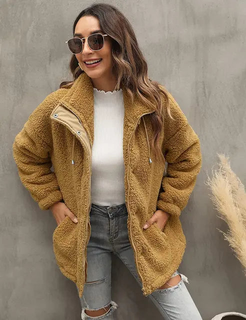 Gezellige Comfort: Dames Sherpa Teddy Fleece - Casual, Warm & Stijlvol!