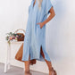Blauwe Losse Denim Shirtjurk - Jaylynn