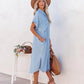 Blauwe Losse Denim Shirtjurk - Jaylynn