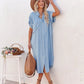Blauwe Losse Denim Shirtjurk - Jaylynn