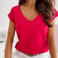 Briana - Magenta Oversized V-hals T-shirt