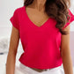 Briana - Magenta Oversized V-hals T-shirt