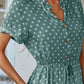 Groene Shirtkraag Elegante Jurk - Janette