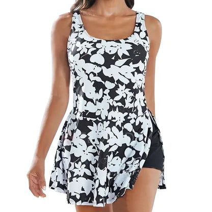 Edlyn - Witte Vintage Tankini met Rok