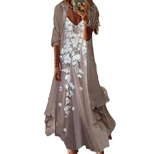 Zwart-Witte Maxi Jurk - Lena