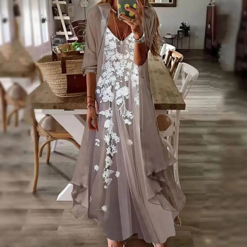 Zwart-Witte Maxi Jurk - Lena