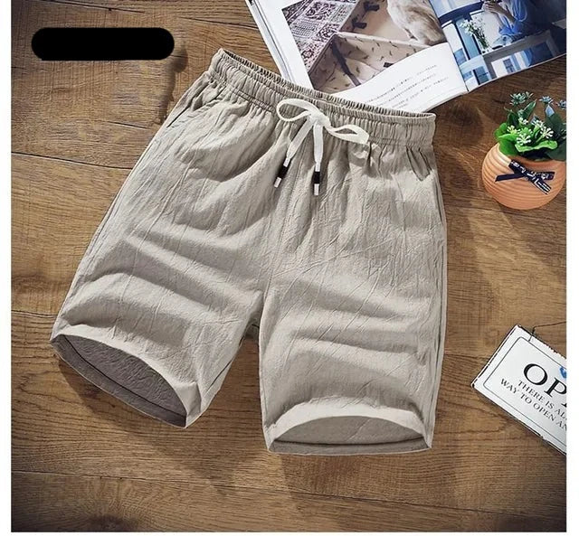 Zwarte Katoenen Linnen Shorts - Kai