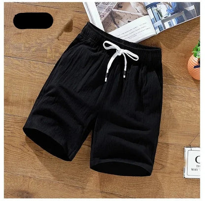 Zwarte Katoenen Linnen Shorts - Kai