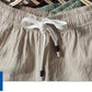 Zwarte Katoenen Linnen Shorts - Kai