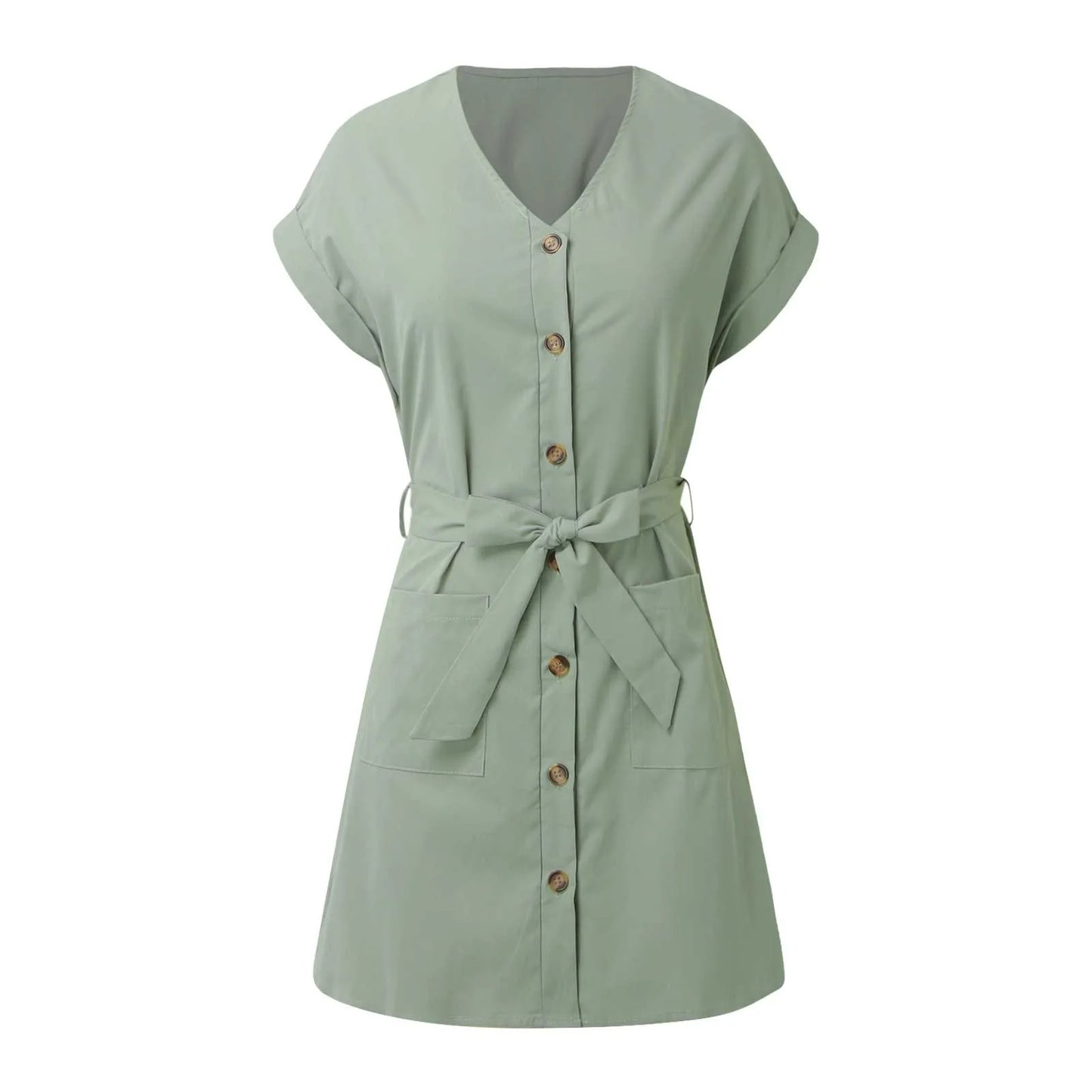Rode V-Hals Casual Jurk - Scarlett