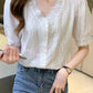 Penny - Witte Kanten V-Hals Blouse