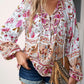 Paarse Boho Bloemenblouse - Abegail