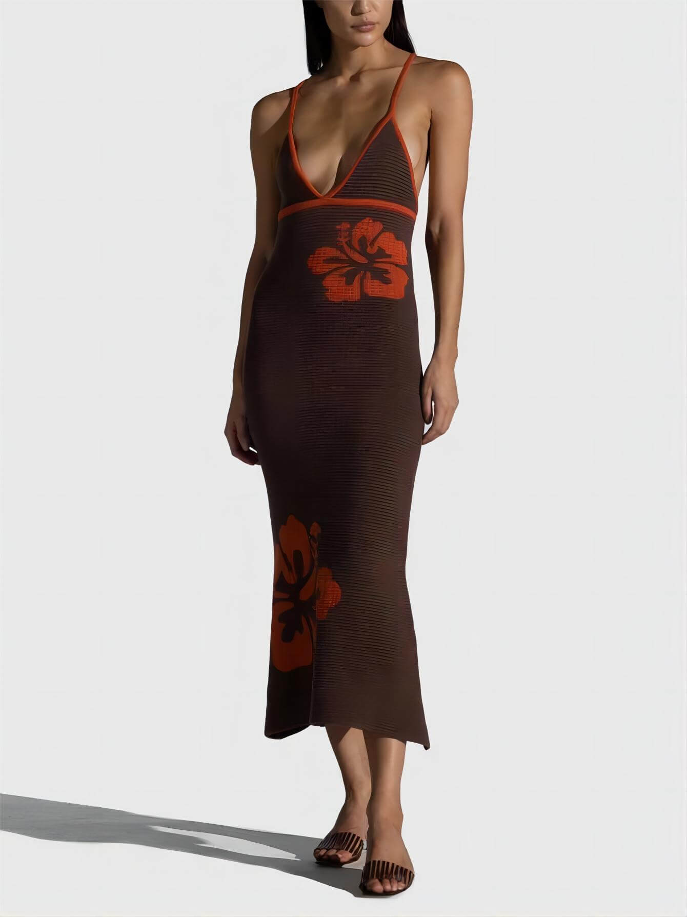 Abrikoos Halter Jurk - Mila