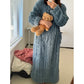 Knusse Coral Fluwelen Nachtjapon: Winterwarmte en elegantie