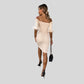 Isa - Roze Off-the-Shoulder Ribjurk met Verenrand