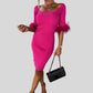 Isa - Roze Off-the-Shoulder Ribjurk met Verenrand