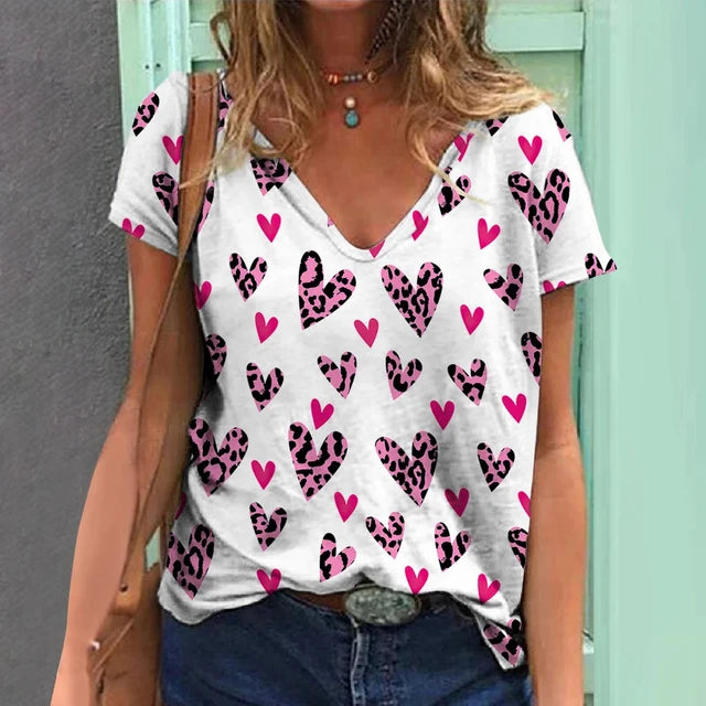 Zwart V-Hals T-Shirt Hyacinth