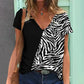 Zwart V-Hals T-Shirt Hyacinth