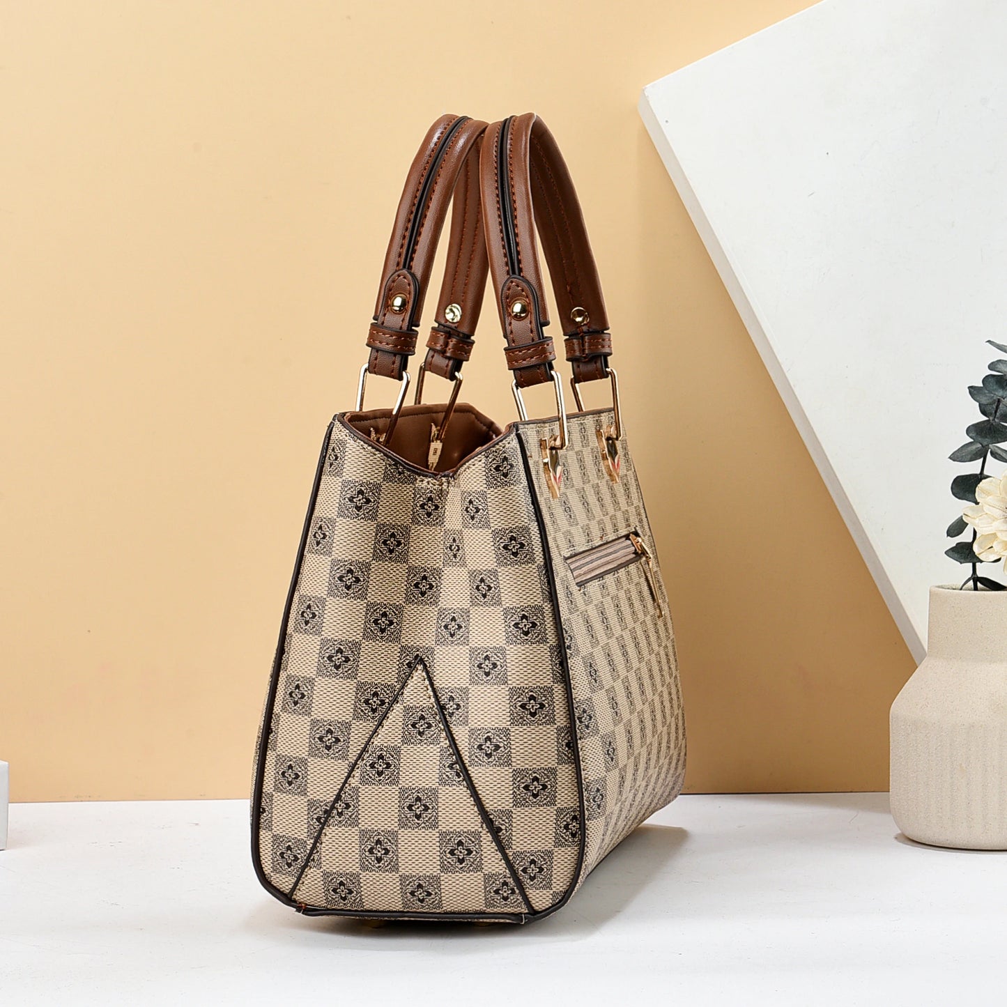 Zwarte Colorblock Tote - Meghann