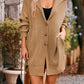 Chique Streetwear Vest: Gehaakt Breiwerk, Geknoopte Zakken - Elegantie voor Herfst Winter