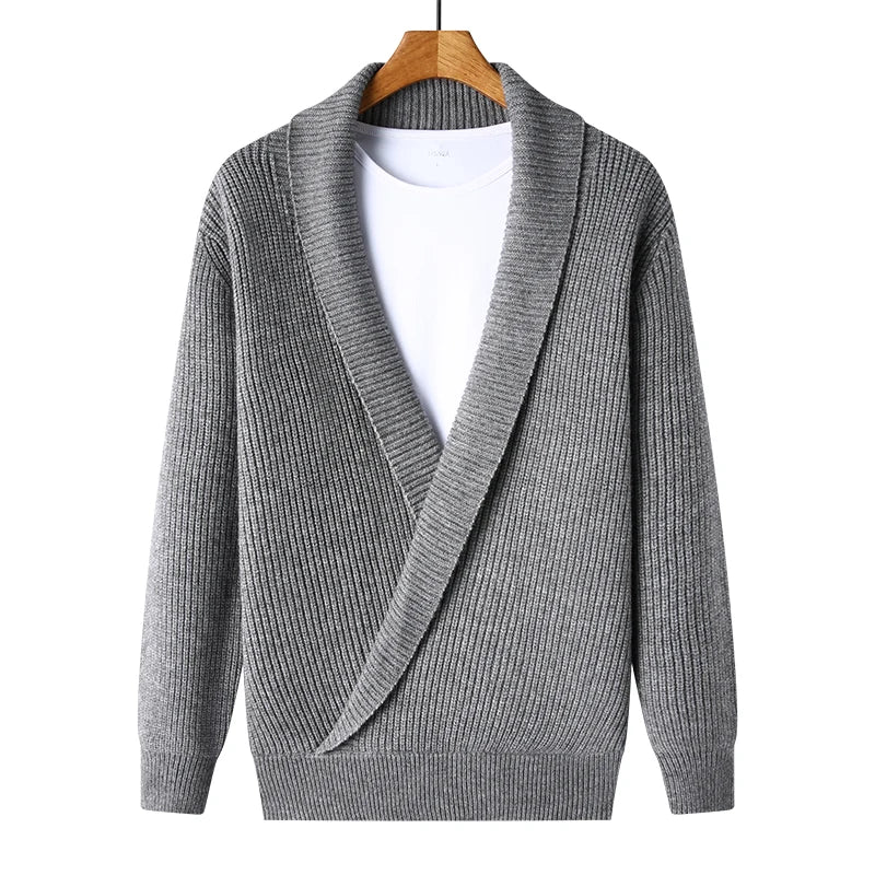 Strakke Heren V-Hals Polo Gebreide Trui Jas - Moeiteloze Stijl & Comfort