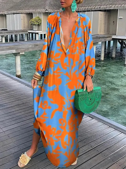 Groene Bonte Jurk - Anna