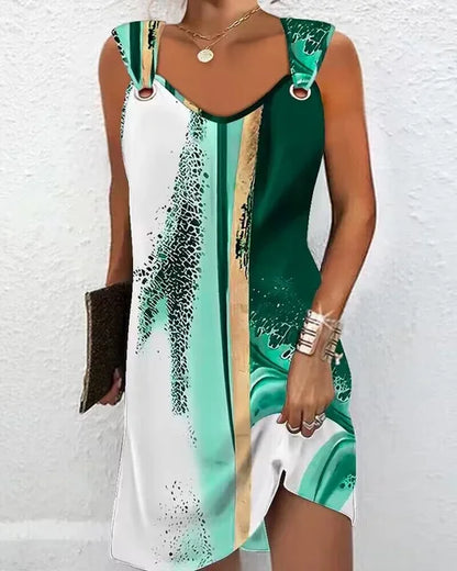 Marlie - Oranje Bloemen Zomerjurk