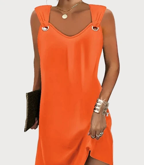 Marlie - Oranje Bloemen Zomerjurk