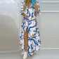 Lilie - Losse Lange Blauwe Jurk