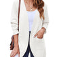Stijlvolle Dames Wafelgebreide Cardigan met Zakken - Licht & Comfortabel