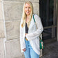 Stijlvolle Dames Wafelgebreide Cardigan met Zakken - Licht & Comfortabel