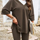 Elinor - Beige V-hals Set